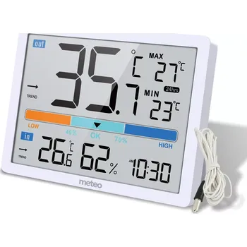 Meteostanice Bílá meteorologická stanice s teploměrem a vlhkoměrem METEO SP109