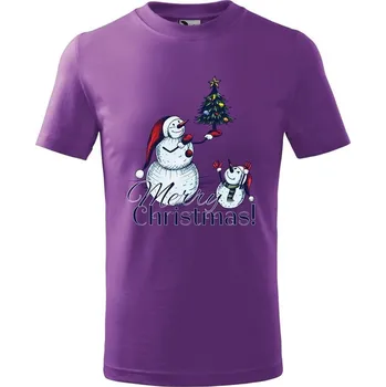 DOBRÝ TRIKO Dětské tričko Merry christmas! Velikost: 110 /4 roky, Barva: Fialová