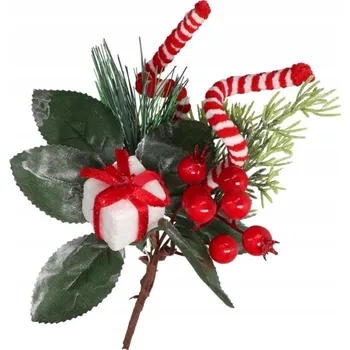 umělá květina Vánoční větvička s dárkem, hloh hlohu větvičky na dekoraci vánoční doplňky