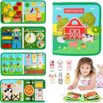 Dřevěná hračka MONTESSORI SENZORICKÁ HRAČKA VZDĚLÁVACÍ TABLICA MANIPULACYJNA