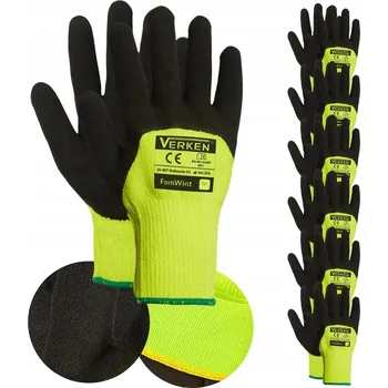 Pracovní rukavice TEPLÉ OCHRANNÉ PRACOVNÍ RUKAVICE na zimu s izolací ODOLNÉ vel. L 9 6 párů