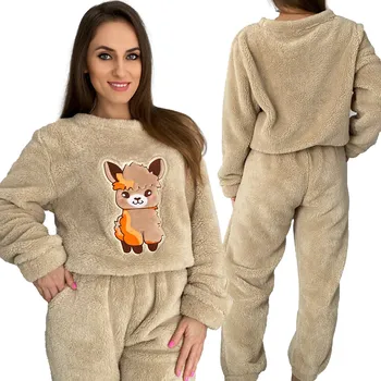 Dámské pyžamo Dámské pyžamo polyester béžové, velikost XL