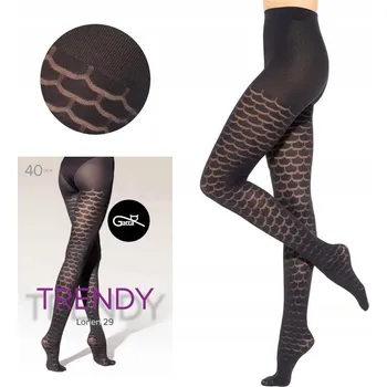 Dámské punčochy GATTA Punčocháče dámské mikrovlákno vzor Lorien 29 40 DEN černé 4