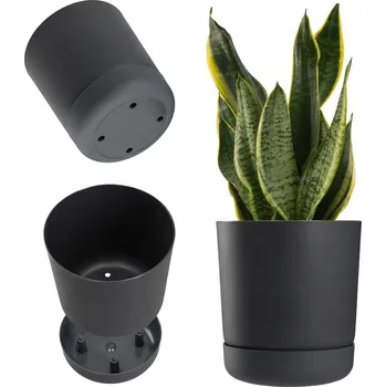 Květináč Šedý plast Květináč Kadax 25 cm x 25 x 29 cm