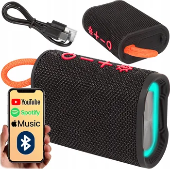 Bluetooth reproduktor BLUETOOTH REPRODUKTOR PŘENOSNÝ BEZDRÁTOVÝ VODĚODOLNÝ IP67 FM RÁDIO USB RGB