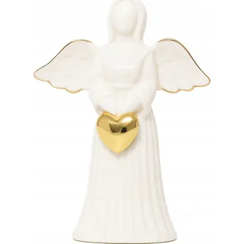 Vánoční dekorace Vánoční figurka z dolomitu Anděl stojící Bílý 14 cm 1 Ks