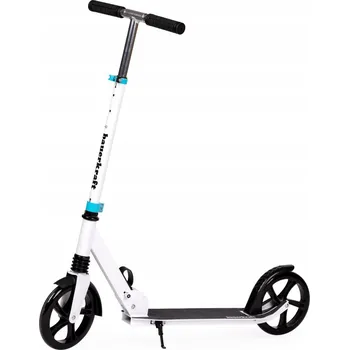 Koloběžka VELKÁ SKLÁDACÍ MĚSTSKÁ KOLOBĚŽKA BÍLO-MODRÁ S NASTAVITELNOU VÝŠKOU 95-105 CM