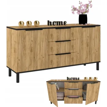 Komoda Komoda Krak Meble 150 x 40 x 76 cm dub craft zlatý matný