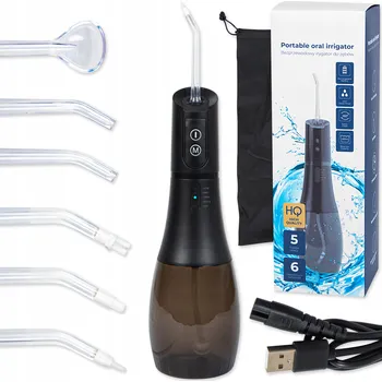 VÝKONNÝ BEZDRÁTOVÝ ZUBNÍ IRIGÁTOR 5 REŽIMŮ 400ML + POUZDRO