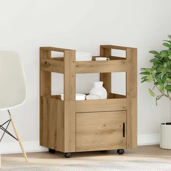 Servírovací stolek Kuchyňský vozík dub artisan 60 x 45 x 80 cm Kompozitní dřevo