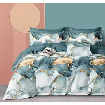 Povlečení NOVINKA 2025 ! EXKLUZIVNÍ OBOUSTRANNÉ BAVLNĚNÉ POVLEČENÍ NA FRANCOUZSKOU PŘIKRÝVKU 200x220 / 70x90cm - MRAMOR