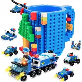 Hrnek na kostky LEGO, modrý, 500 ml
