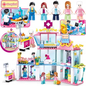 ostatní stavebnice Stavebnice NEMOCNIČNÍ KLINIKA LÉKAŘ PACIENT LÉKAŘSKÉ ORDINACE s vybavením FIGURKY