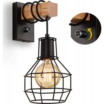Nástěnné svítidlo PRŮMYSLOVÉ STĚNOVÉ SVÍTIDLO STMÍVATELNÉ RETRO OBJÍMKA E27 220 V PRO INTERIÉR
