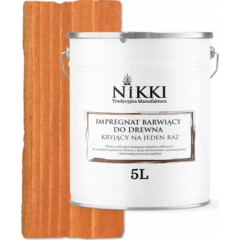 Lak na dřevo IMPREGNACE NA DŘEVO EXTRA LAZURA OCHRANNÁ KRYCÍ S ODSTÍNEM TEAK 5L – JEDNA VRSTVA