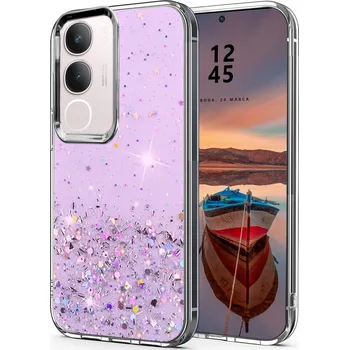 Pouzdro na mobilní telefon TŘPYTIVÝ ZADNÍ KRYT POUZDRO PRO VIVO Y19S 4G SKLO POUZDRO