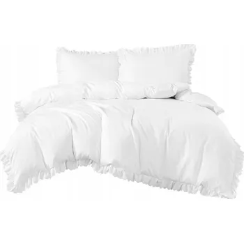 Prostěradlo Povlečení z mikrovlákna s volánem Luxury Jowita bílá 160 x 200 [cm]