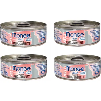 Krmivo pro kočku MONGE JELLY Tuňák s krevetami mokré krmivo pro kočky 80 g