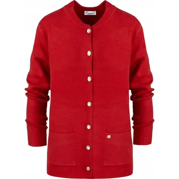 Dámský svetr Agrafka dámský svetr červený klasický k bokům velikost S/M