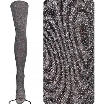 Dámské spodní prádlo Vzorované Punčocháče Calzamia LUREX VELLUTO 40 DEN stříbrné LAVATO, velikost 3