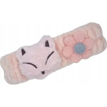 Čelenka Kosmetická čelenka měkká froté liška s kytičkou světle růžová