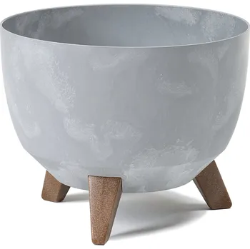 Květináč Květináč ROMA, Betonu efekt, eko recyklovaný, průměr 240 mm, šedý beton, Lamela