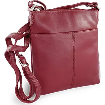 Kabelka Arwel Kožená zipová minikabelka - česká výroba; burgundy