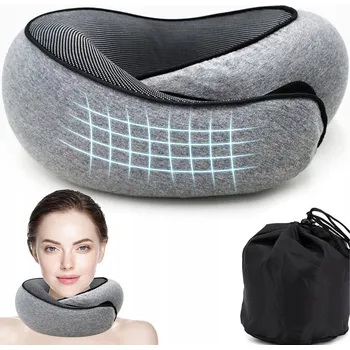 Polštář POLŠTÁŘ POLŠTÁŘEK NA KRK DO AUTA PAMĚŤOVÁ PĚNA