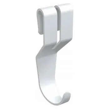 Věšák Systémový regálový háček plastový RHWS bílý