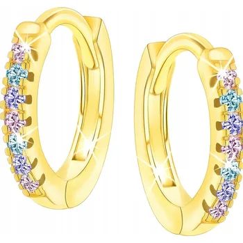 Náušnice Stříbrné náušnice pro děti, kruhy pozlacené, pro holčičku, stříbro o ryzosti 925