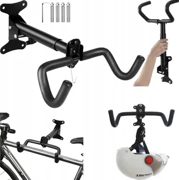 Věšák Nástěnný věšák na kolo SATIS 30 kg černý