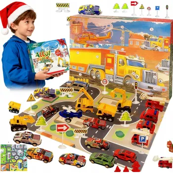 Kalendář ADVENTNÍ KALENDÁŘ PRO DĚTI STAVENIŠTĚ AUTA MAPA AUTÍČKA DÁREK