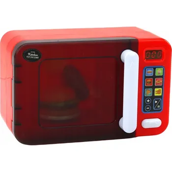 Mikrovlnná trouba MIKROVLNNÁ TROUBA HRAČKA S PŘÍSLUŠENSTVÍM ZVUKY ČERVENÁ