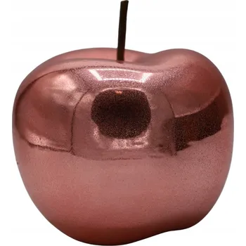Obraz KERAMICKÁ FIGURKA JABLKO RŮŽOVÉ DEKORACE DO OBÝVÁKU ELEGANTNÍ 12 CM