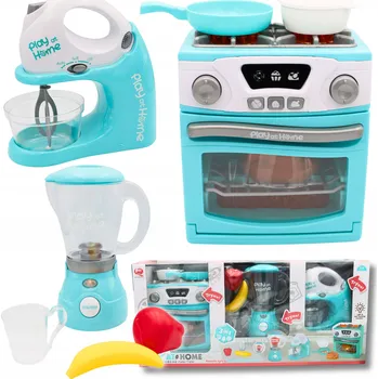 Dětská kuchyňka VELKÁ SADA AGD KUCHYNĚ 3V1 TROUBA MIXÉR BLENDER PRO DĚTI + PŘÍSLUŠENSTVÍ