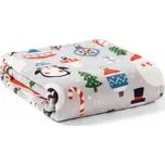Deka vánoční, 200 × 150 cm, zimní šedá, 100 % polyester BH-5841