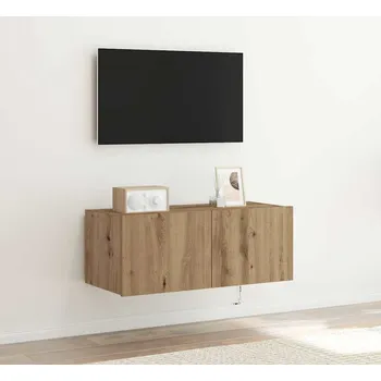 Obývací pokoj TV wall cabinet Artisanový dub 80 x 35 x 31 cm kompozitní dřevo