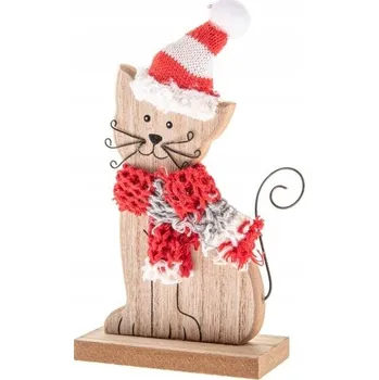 Obraz Dřevěná kočka hnědá dekorace ozdoba na svátky