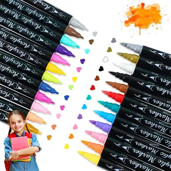 Akrylové fixy, oboustranné, vícebarevné, 48 ks