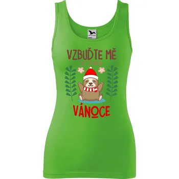 DOBRÝ TRIKO Dámské tílko s potiskem Vzbuďte mě Velikost: L, Barva: Apple green