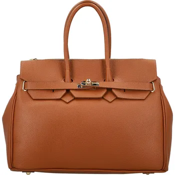Kabelka Luxusní dámská kožená kabelka do ruky Annalena, koňaková