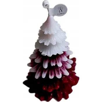 Vánoční dekorace OZDOBNÁ SVÍČKA STROMEČEK VRSTVENÝ 5,5×10 CM VÁNOČNÍ DEKORACE