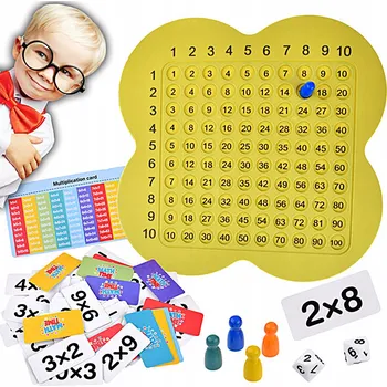 Dřevěná hračka VZDĚLÁVACÍ HRA MATEMATICKÁ TABULKA PRO VÝUKU NÁSOBENÍ ZÁBAVA A UČENÍ