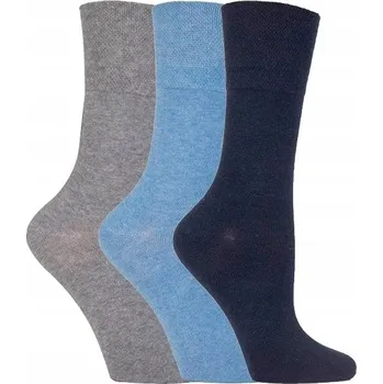 Dámské ponožky IOMI Gentle Grip dámské diabetické ponožky 3 páry MODRÉ bez gumiček