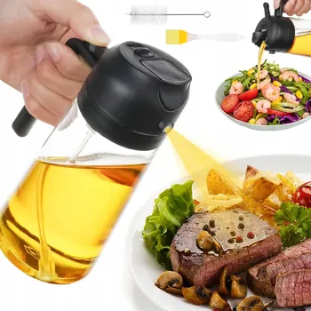 Dávkovač mýdla DÁVKOVAČ OLIWY Z OLIWEK ROZPYLACZ OLEJU DO KUCHYNĚ 2V1 SKLENĚNÁ LAHVIČKA 470 ML