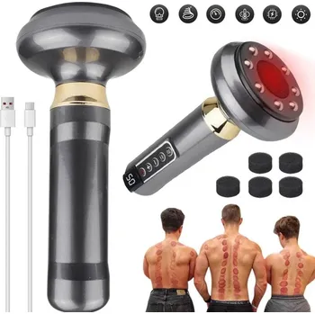 Masážní přístroj Elektrická čínská baňka, Bezdrátový Masážní Přístroj proti celulitidě s nahříváním