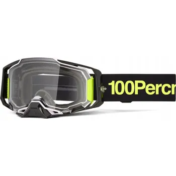 Motocyklové brýle 100 PERCENT BRÝLE ARMEGA ORBAN - ČIRÉ SKLO - BARVA ČERNÁ/ŽLUTÁ RYCHLÁ VÝMĚNA SKEL