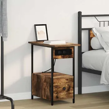 Ložnice Noční skříňka Kouřový dub 60 x 30 x 61 cm kompozitní dřevo