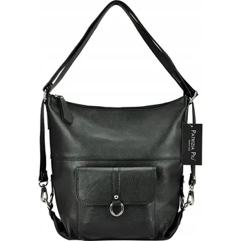 Kabelka Vera Pelle kabelka kožená kabelka přes rameno z pravé kůže černá