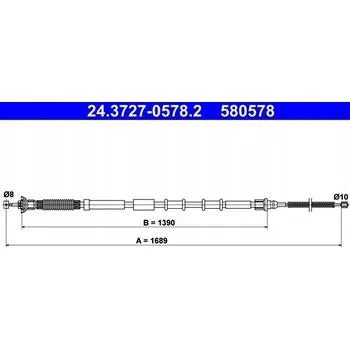 Brzdová hadice ATE 24.3727-0578.2 Lanko ruční brzdy